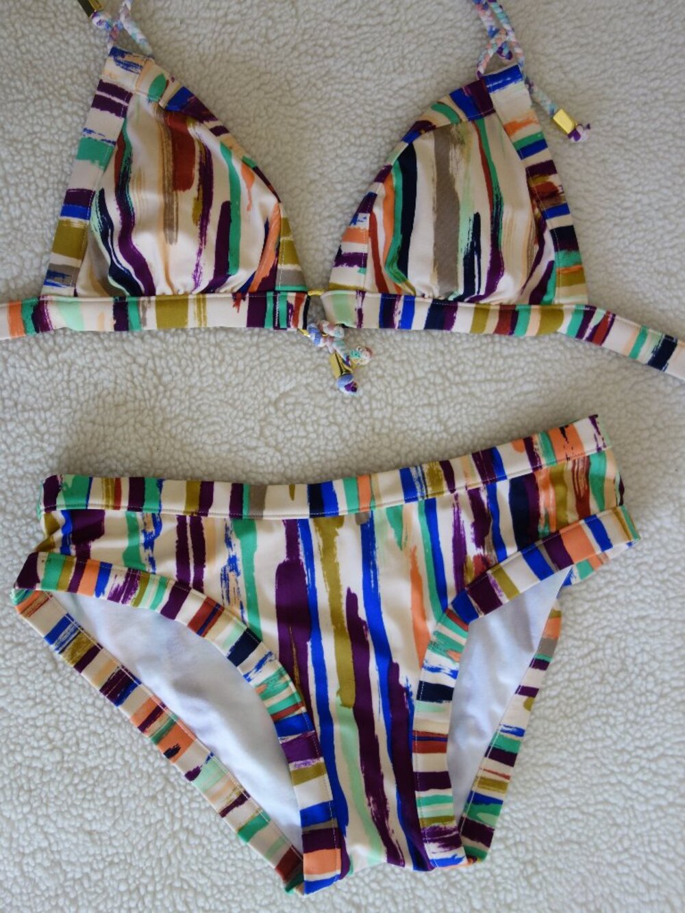 HAYDEN-HARNETT Multi-Color Bikini Top (S) & Bottom (XS)